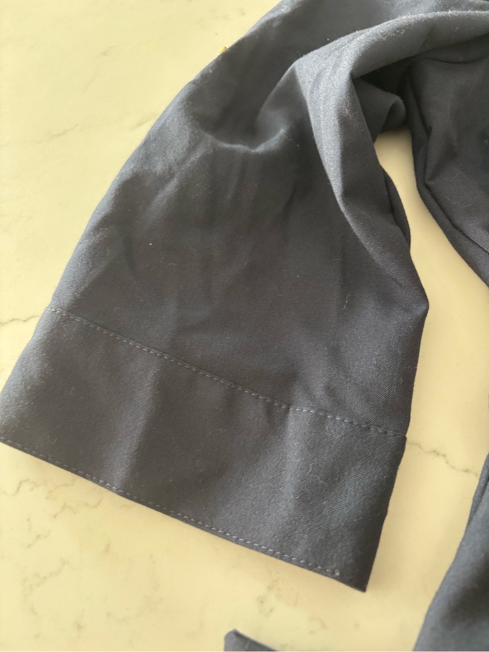 Sharagano Navy Button-Front Midi Dress with Tie Waist - Picture 4 of 7